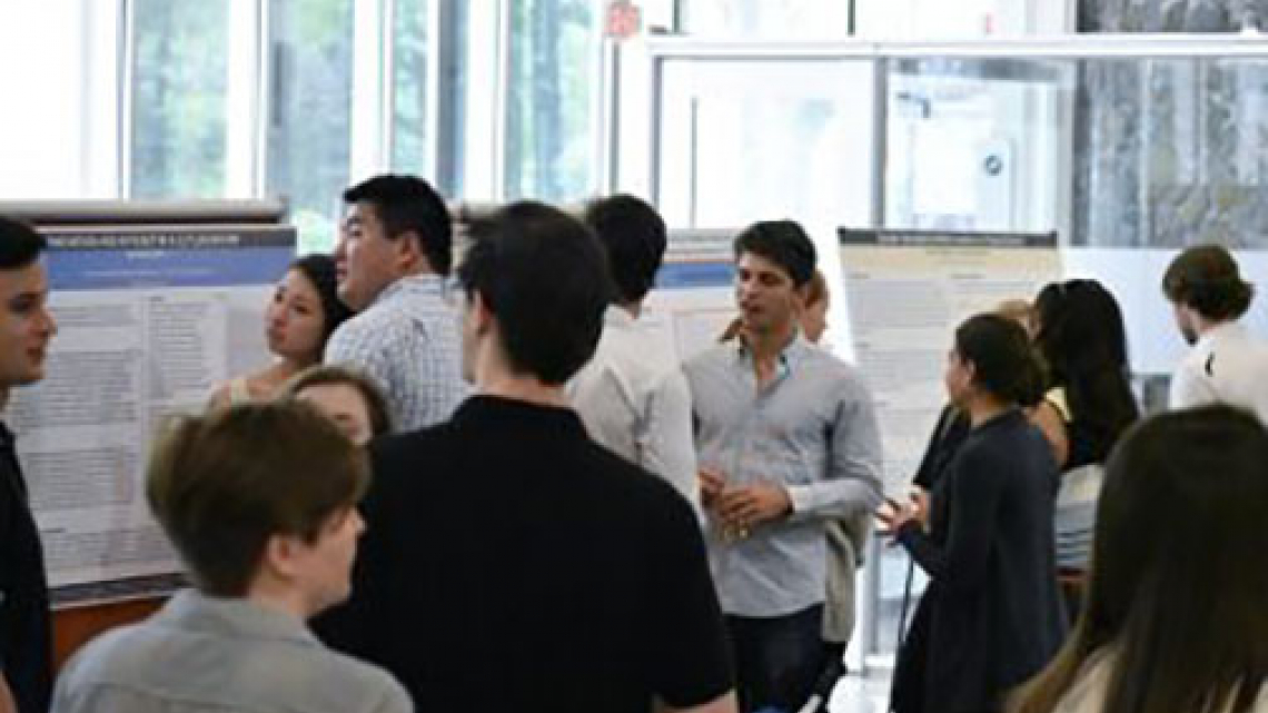 Students at poster presentation