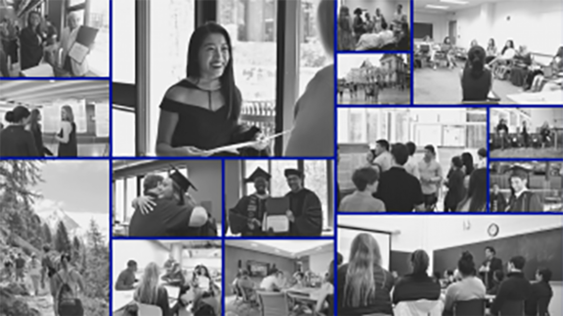 Student collage of black and white pictures