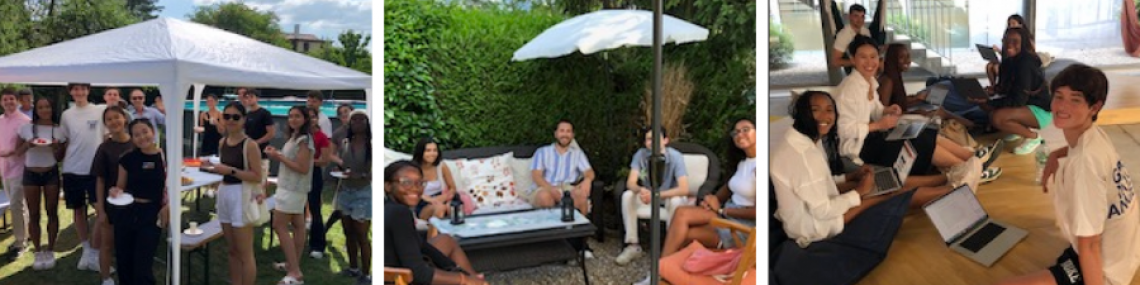 Geneva students at a BBQ