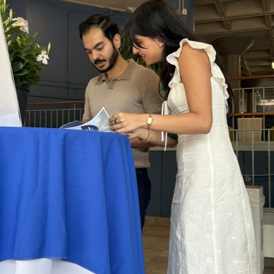 student and guest at commencement