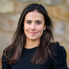 Katherine Vieser in black sweater